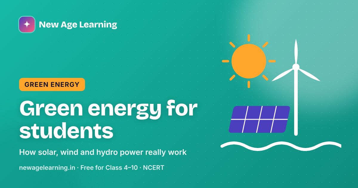 Green Energy for Students: How Solar, Wind and Hydro Power Work (Class 5 to 10)